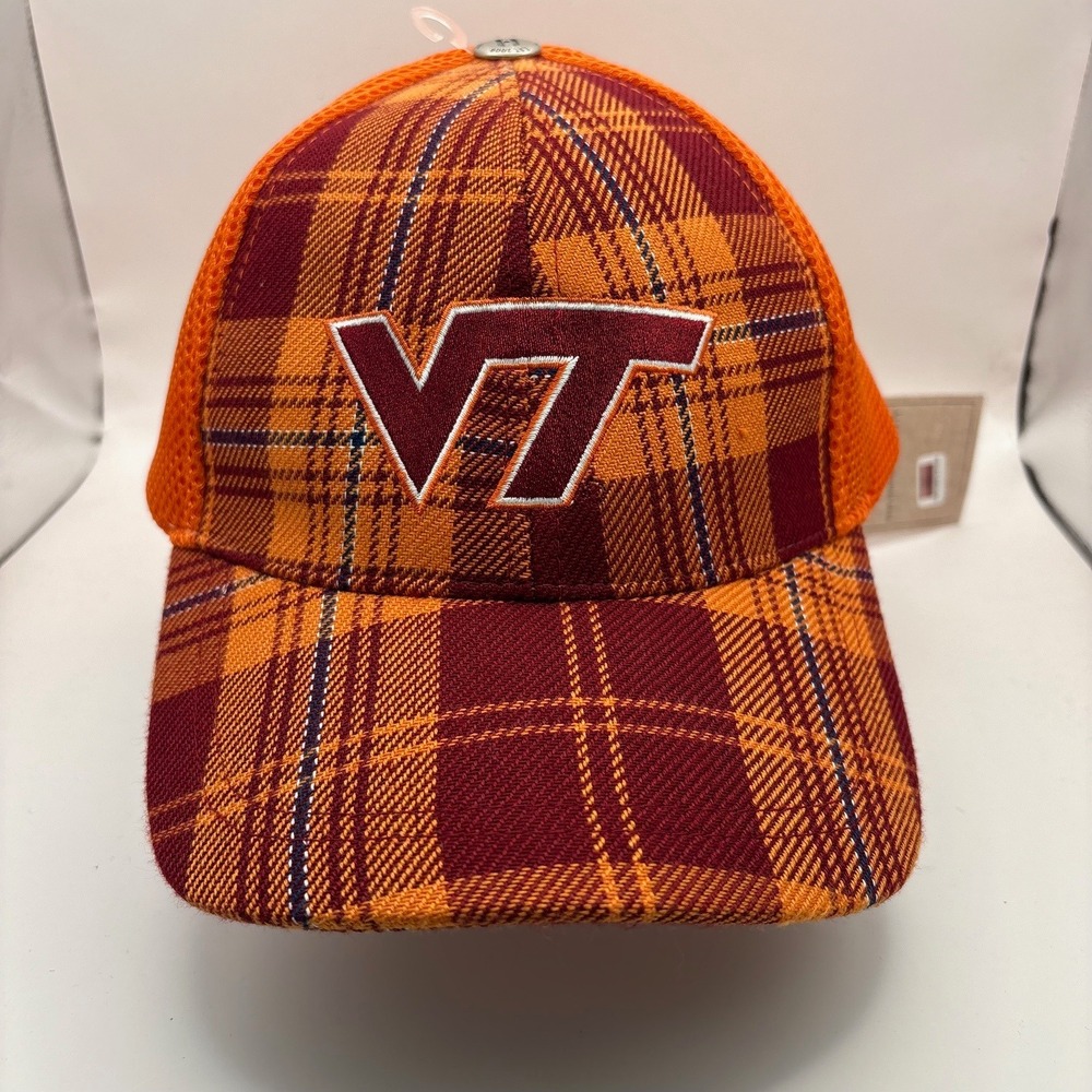 The Honour Society Virginia Tech‎ Hokies Plaid Trucker Hat Orange Maroon The 365